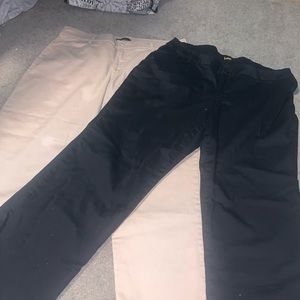 2 pairs lee relaxed fit 18w pants slacks black tan